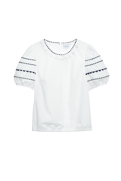 海洋洞穴色織帶飾邊上衣