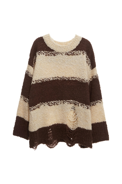 質樸焦糖色龐克風針織