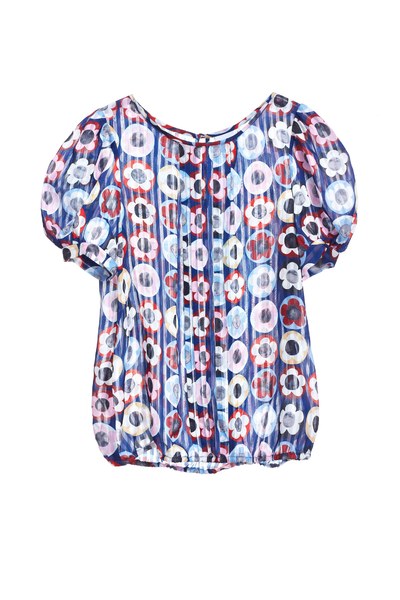 Abstract flower pattern blouse
