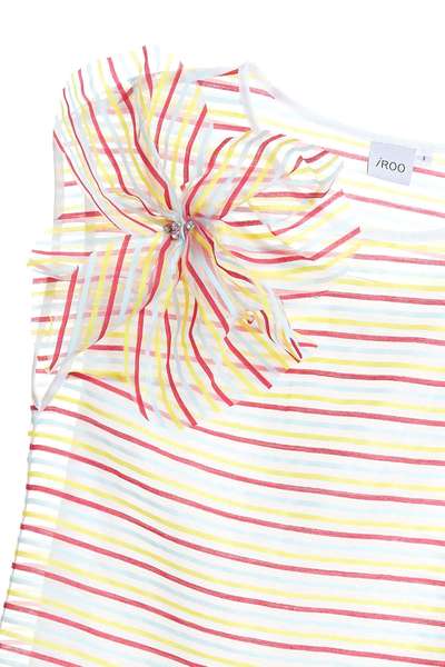 Striped translucent top