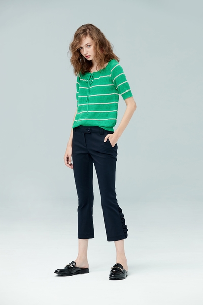 Striped slim knit top