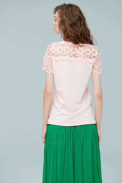 Lace stitching design top