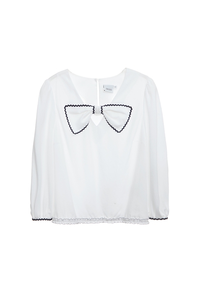 綴暮色藍織帶上衣