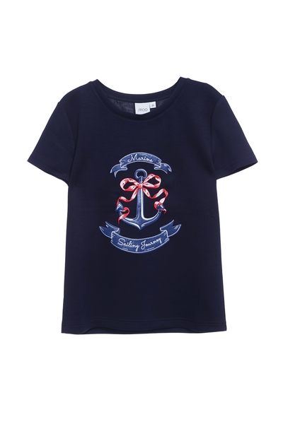 船錨彩禮刺繡T恤上衣