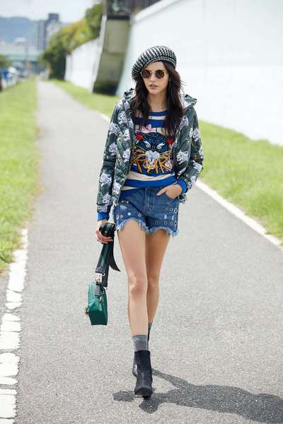 street style tiger head print hooded jacket