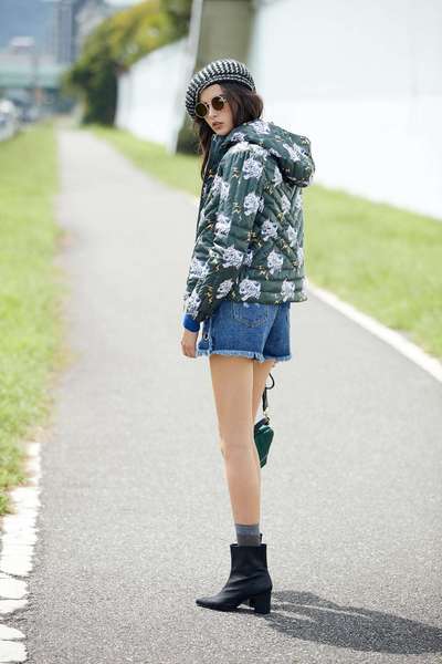 street style tiger head print hooded jacket