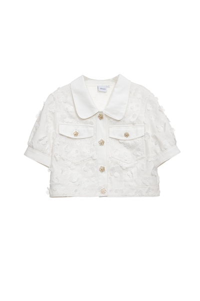 閃光花朵牛仔外套