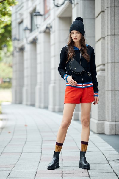 Casual Long Sleeve Mixed Color Hooded Jacket