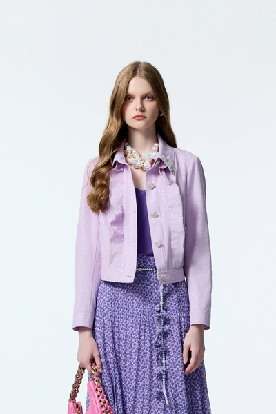 光澤感星星造型外套