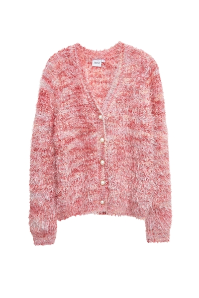 玫瑰可露麗閃光針織外套