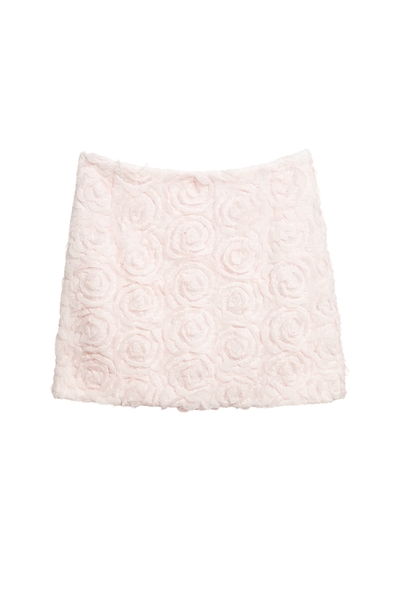 薔薇粉立體花卉短裙