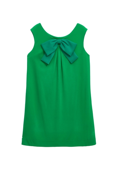 綴立體格紋蝴蝶結洋裝