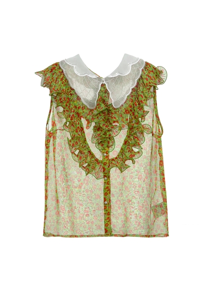 童話花園雪紡印花上衣