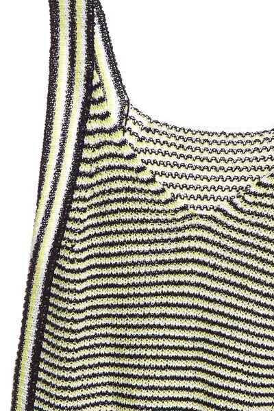Striped V-neck knit vest