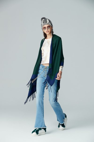 Toucan with drawstring long sleeves tops