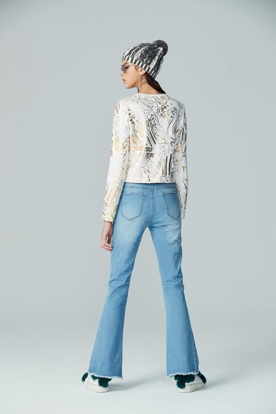 Toucan with drawstring long sleeves tops