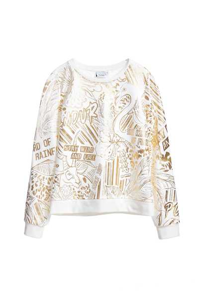 Toucan with drawstring long sleeves tops