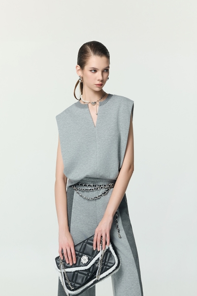 復古藍休閒風上衣