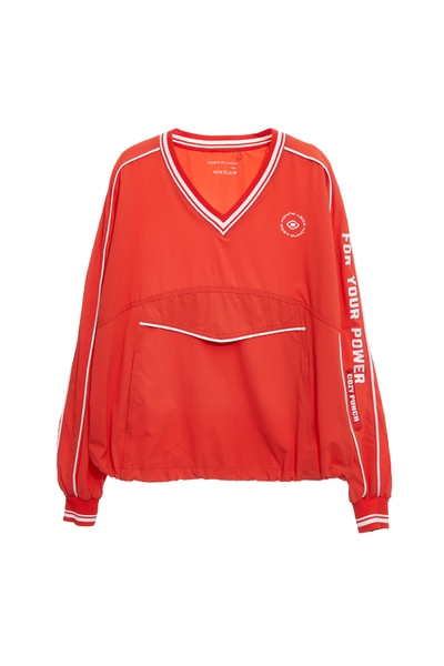 彩虹衣膠原蛋白V領撞色上衣