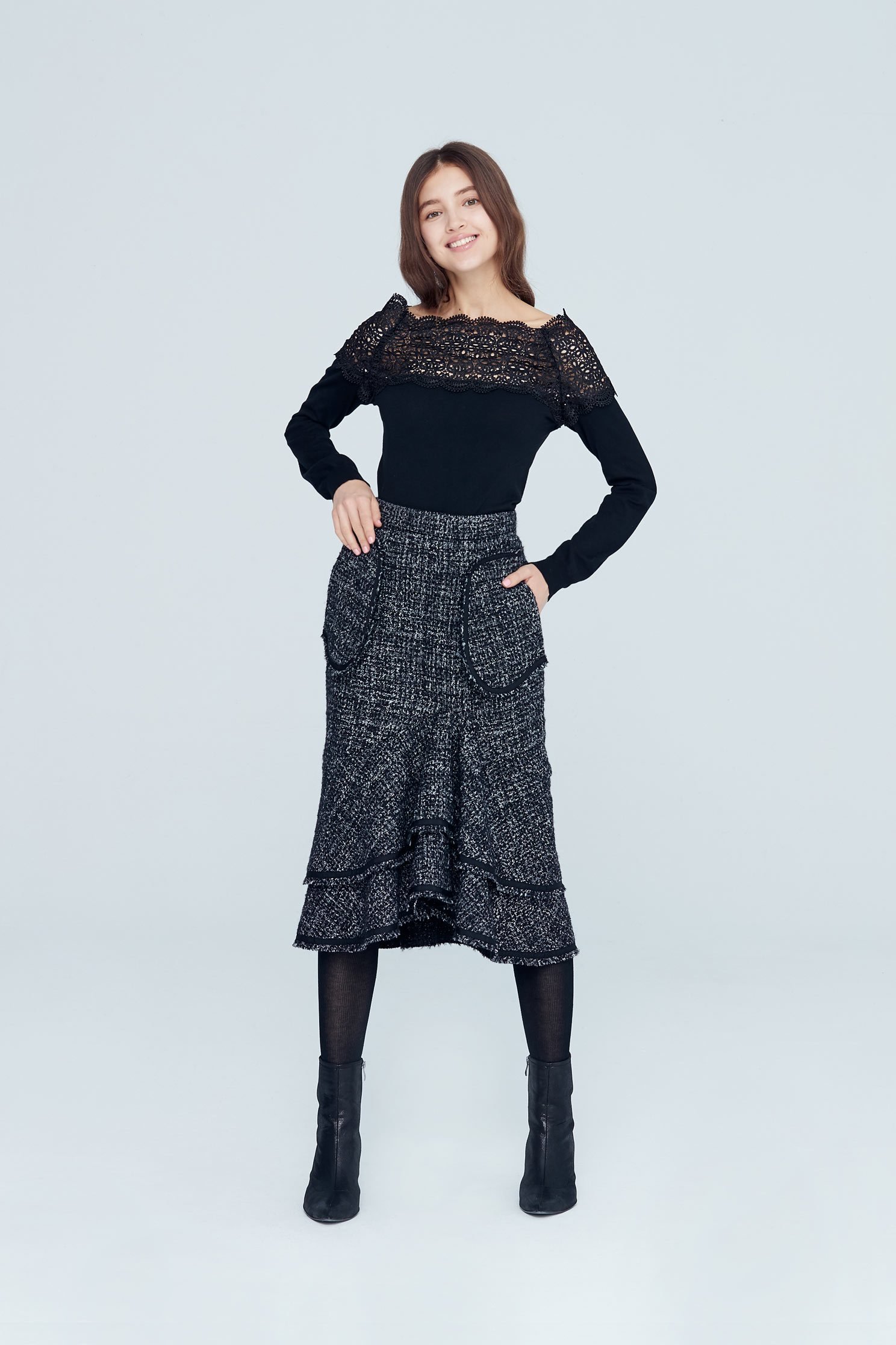 Elegant classic design long skirt