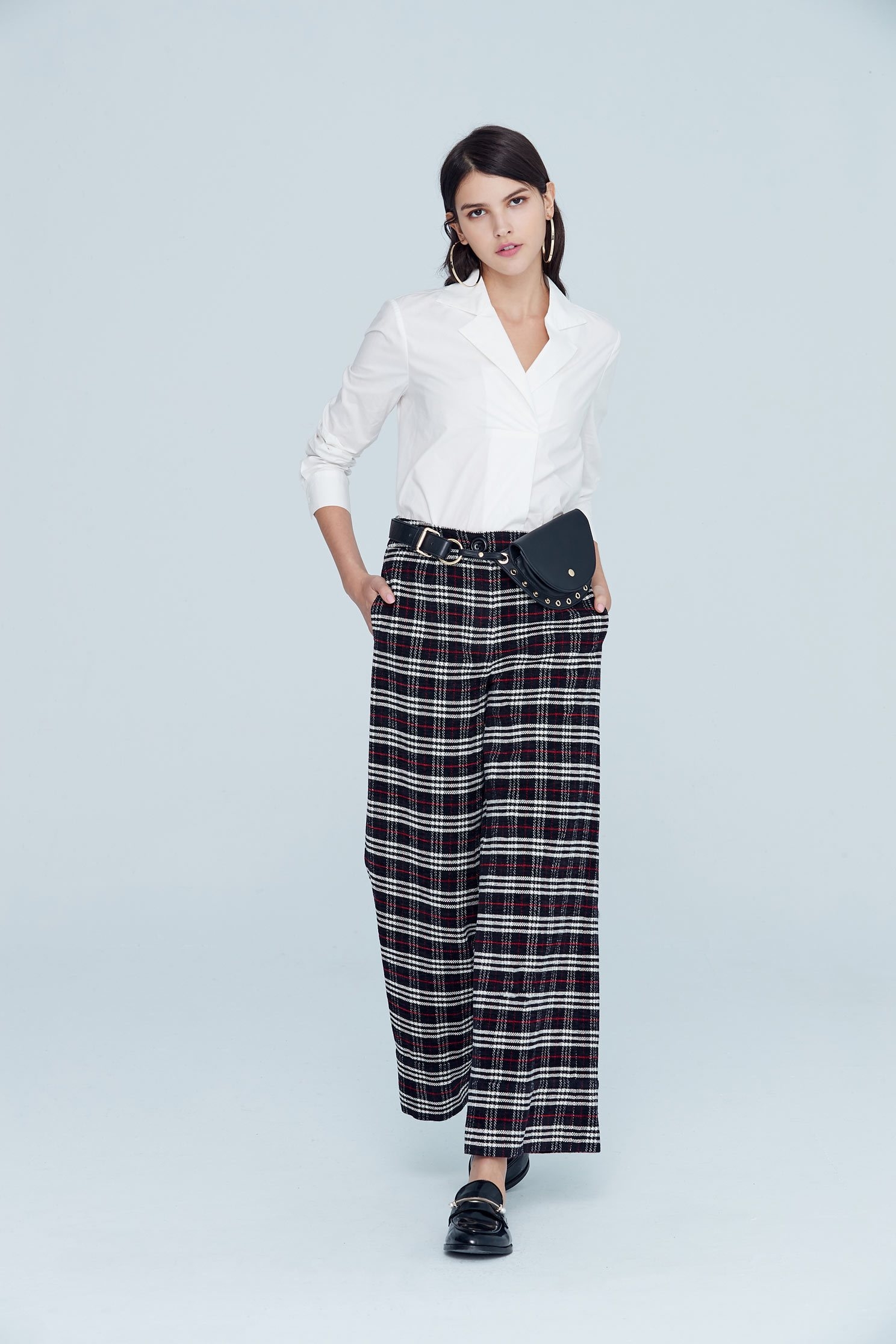 Vintage plaid classic design culottes