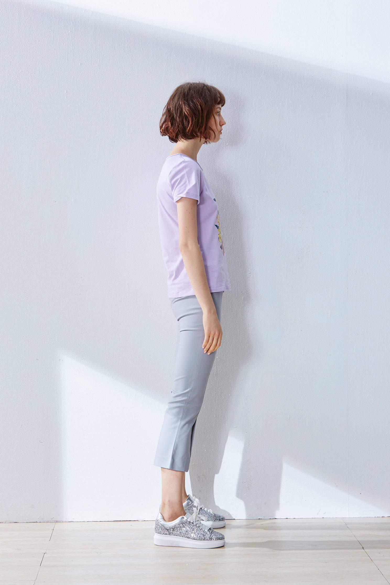 Plain slim pants