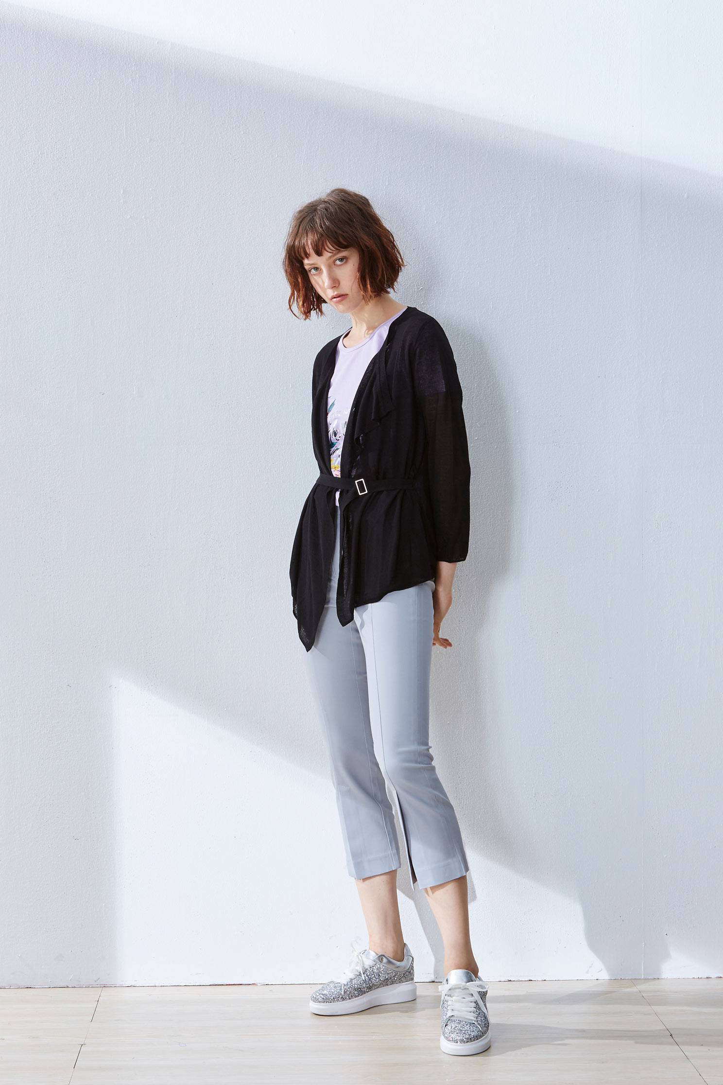 Plain slim pants