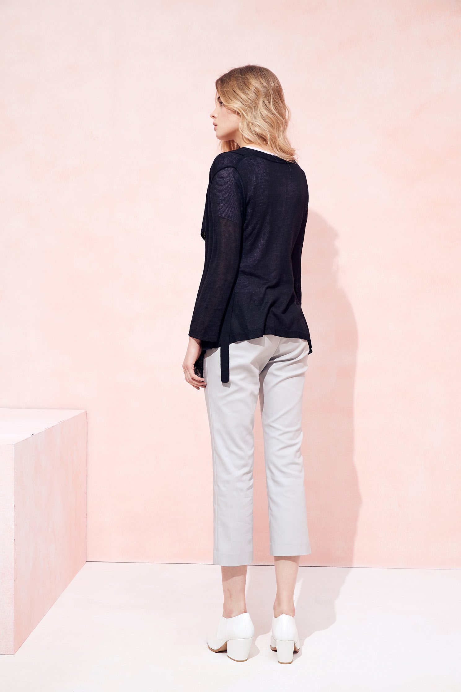 Plain slim pants
