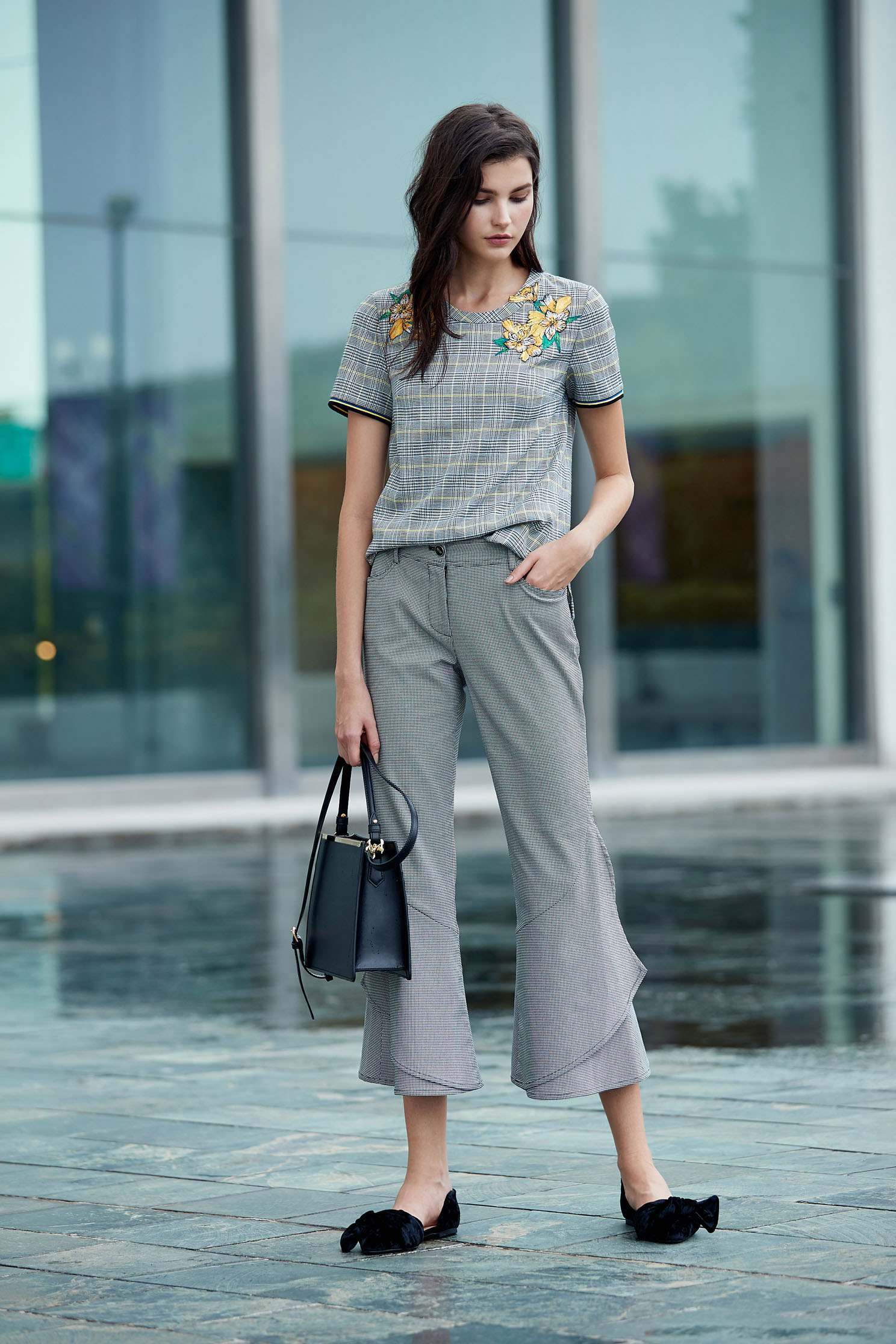 Classic wavy popular checkered pants