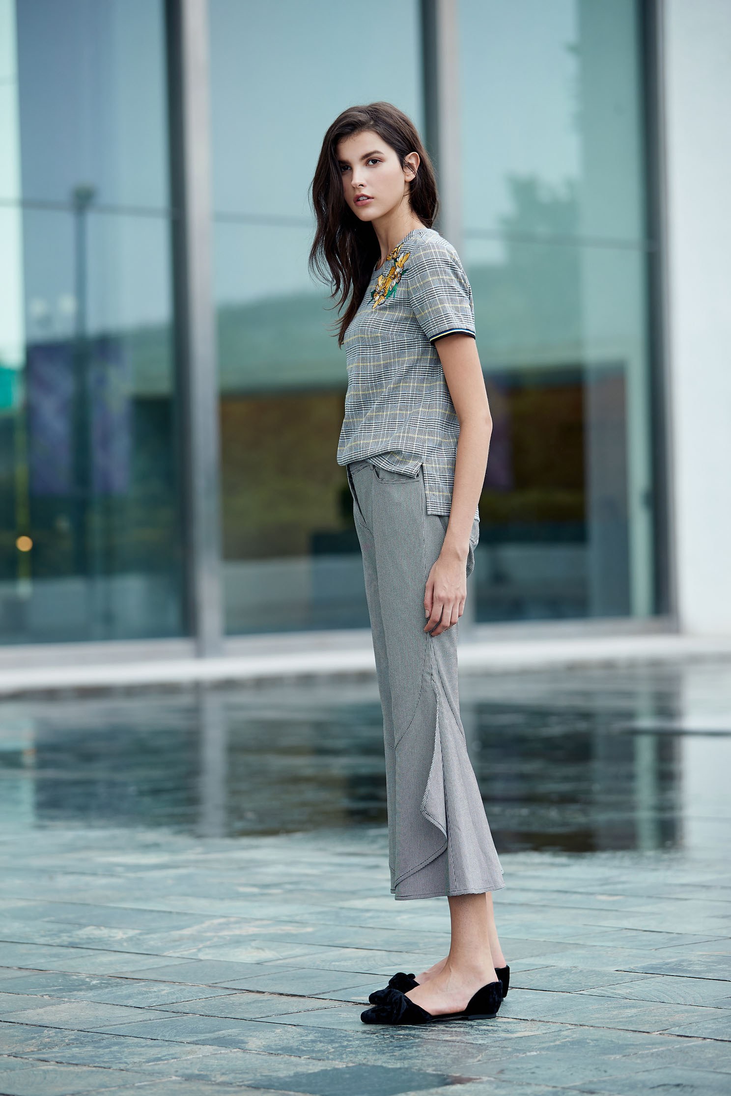 Classic wavy popular checkered pants
