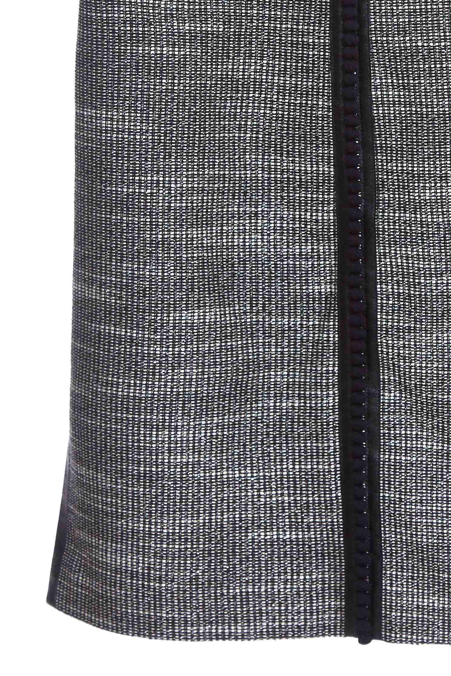 dress with faux leather trim
