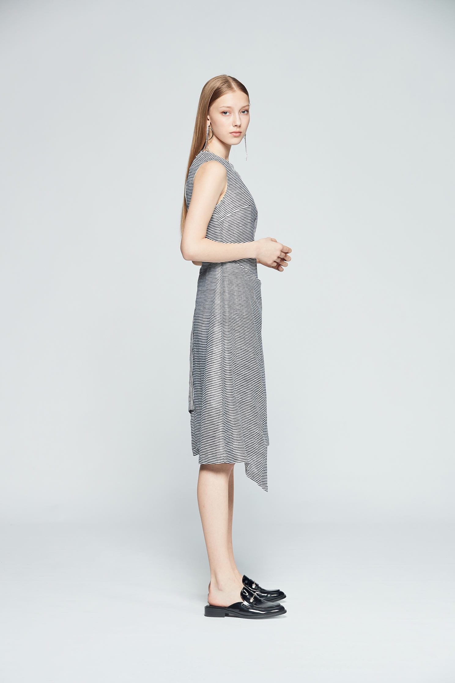 Striped irregular design dress