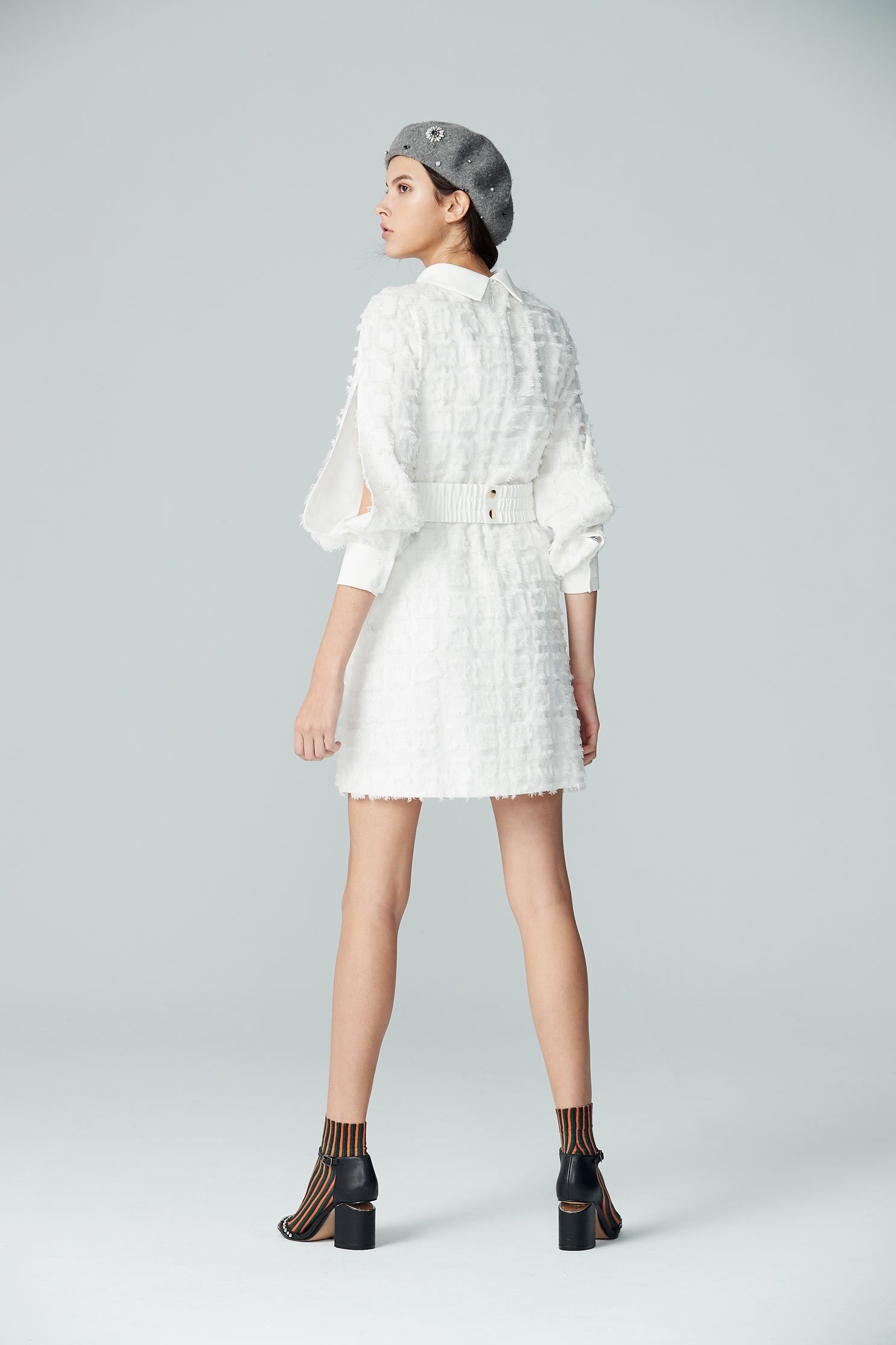 Romantic see-through lace chiffon dress