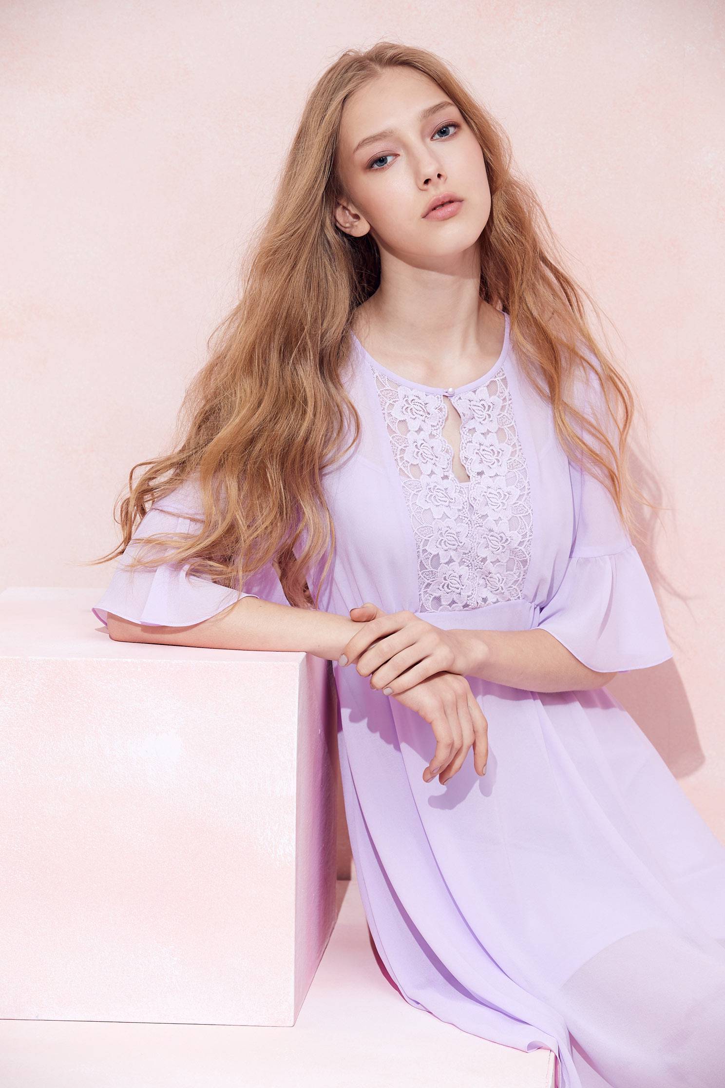 Romantic embroidered chiffon dress