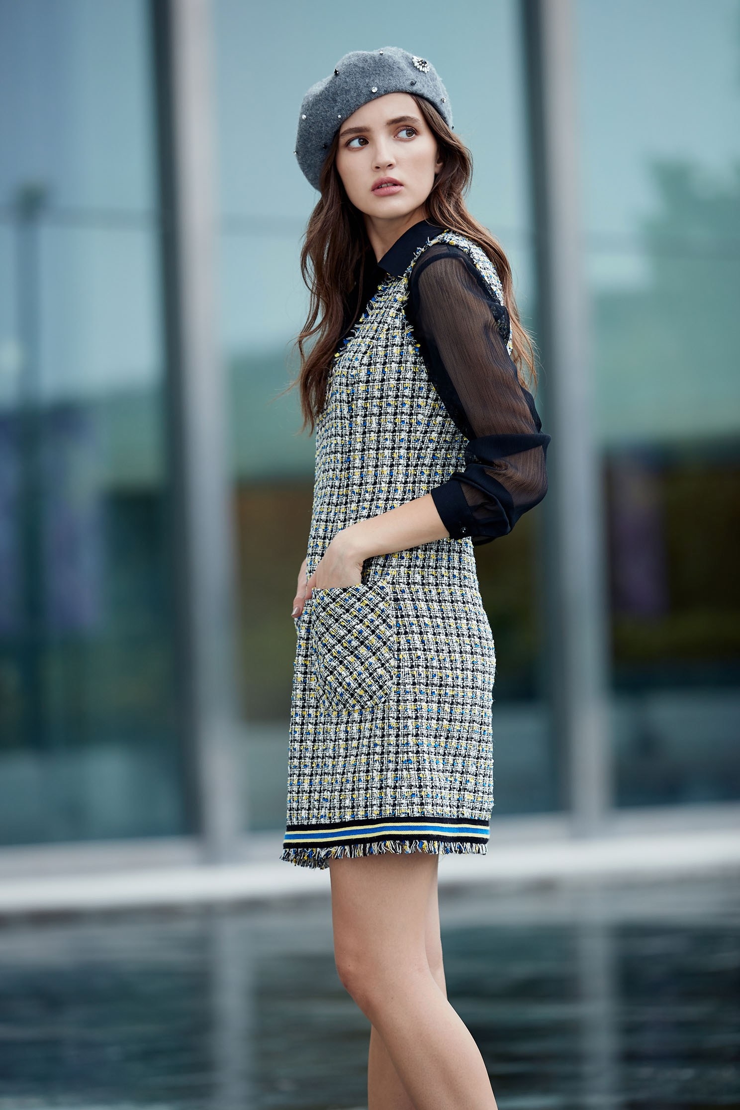Classic England checkered Design dress