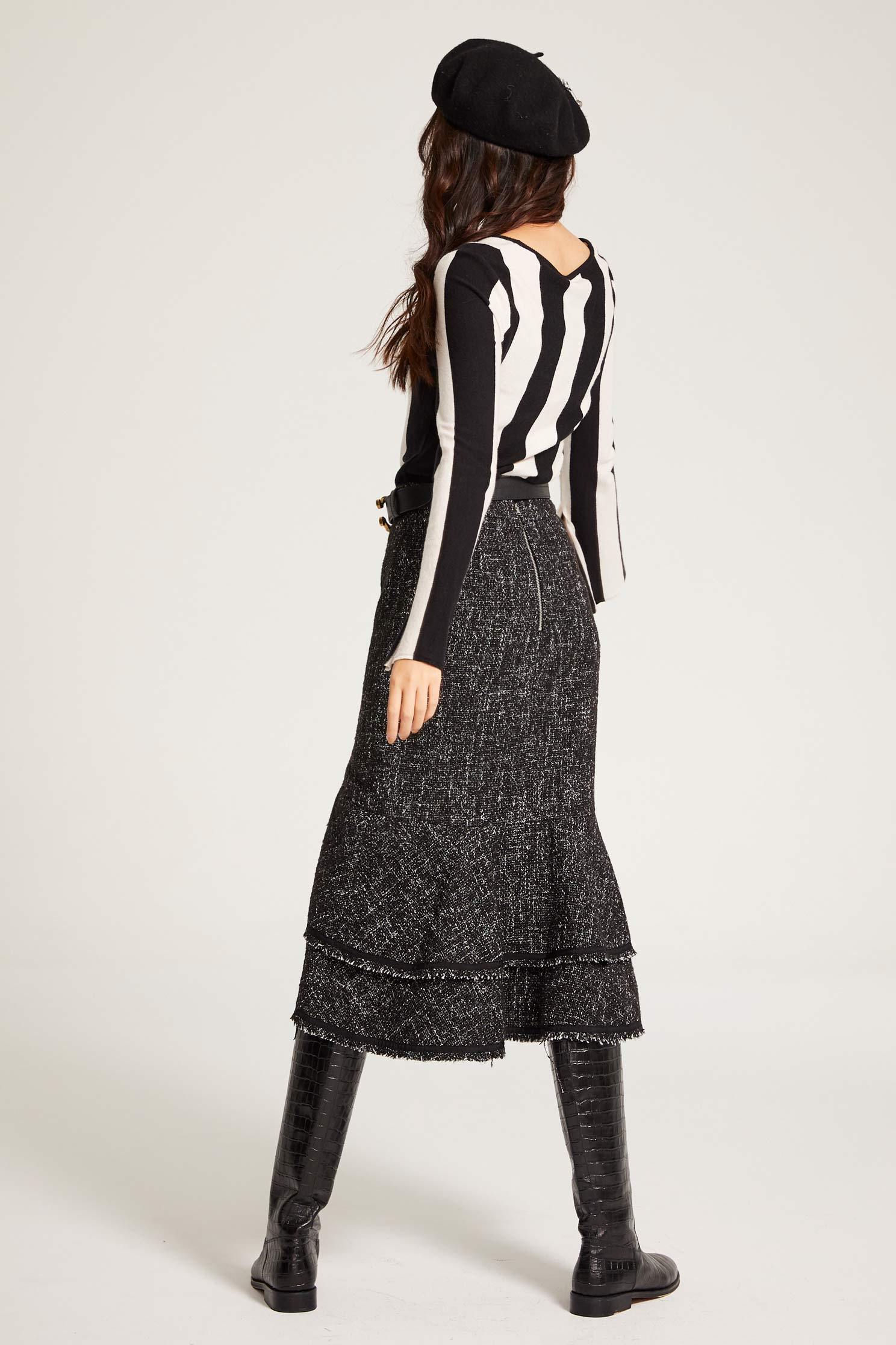 Thick striped knitted jumper
