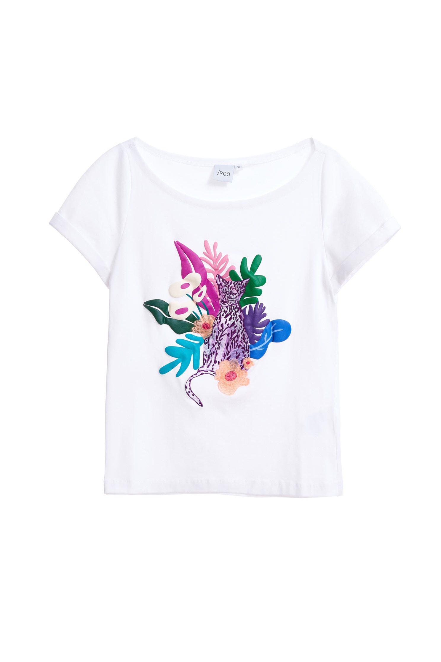 Floral cotton T-shirt