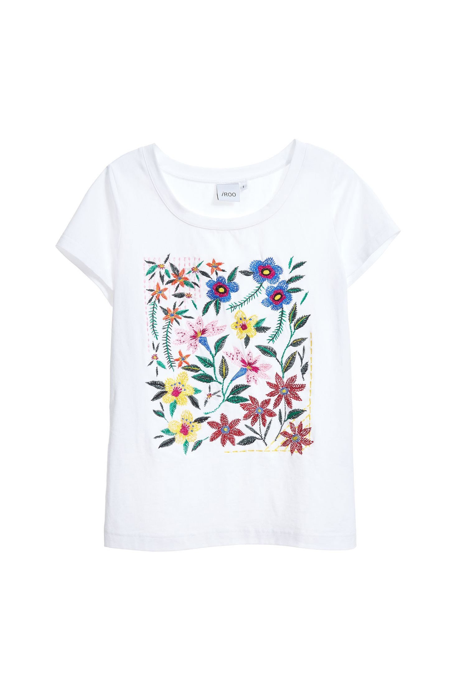 Minimalism embroidered cotton T-shirt