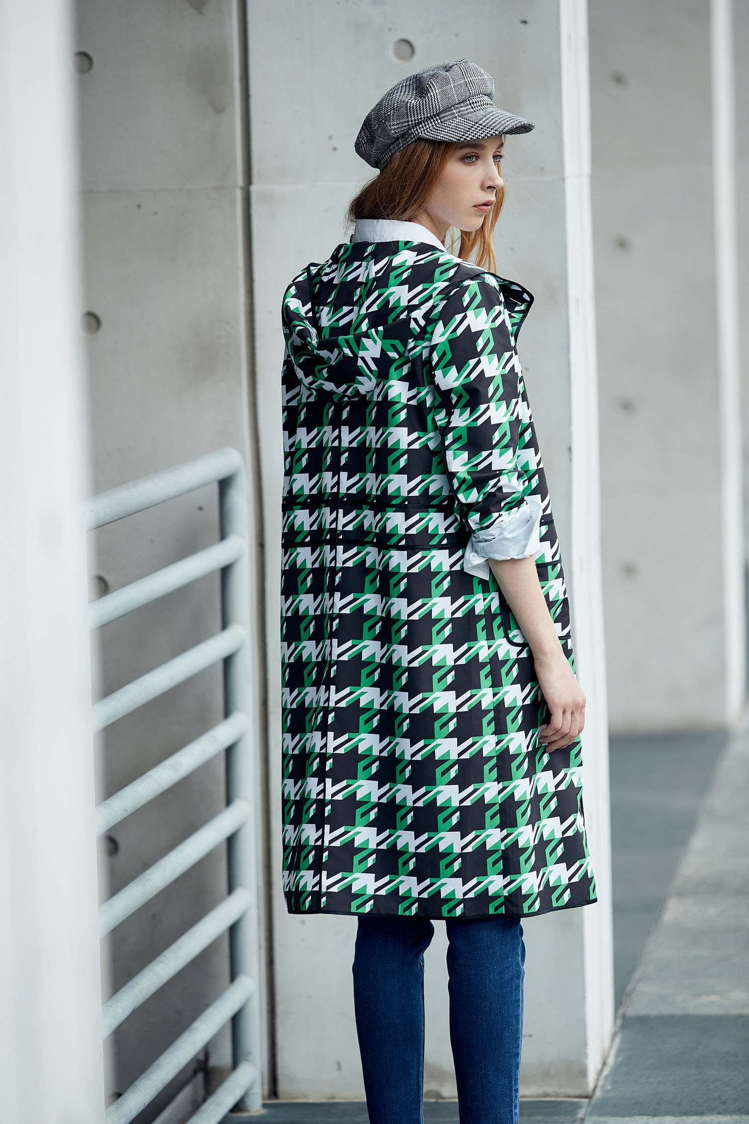 Houndstooth Pop Design Long Sleeve Jacket