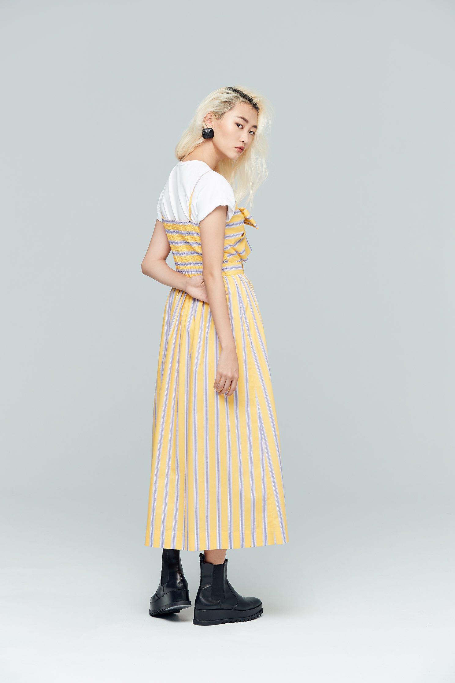 Bright striped design dress