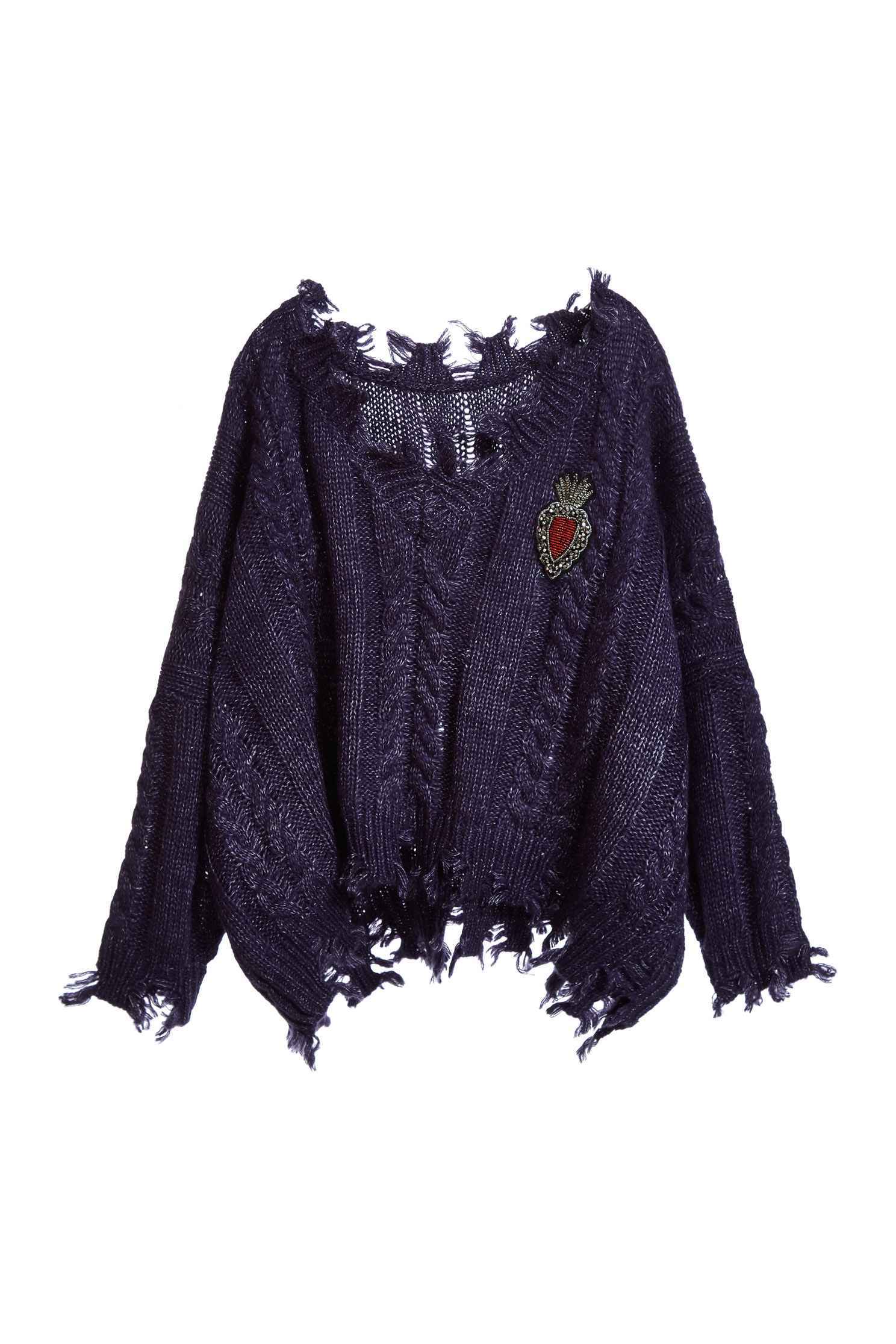 Cut-off long sleeve top