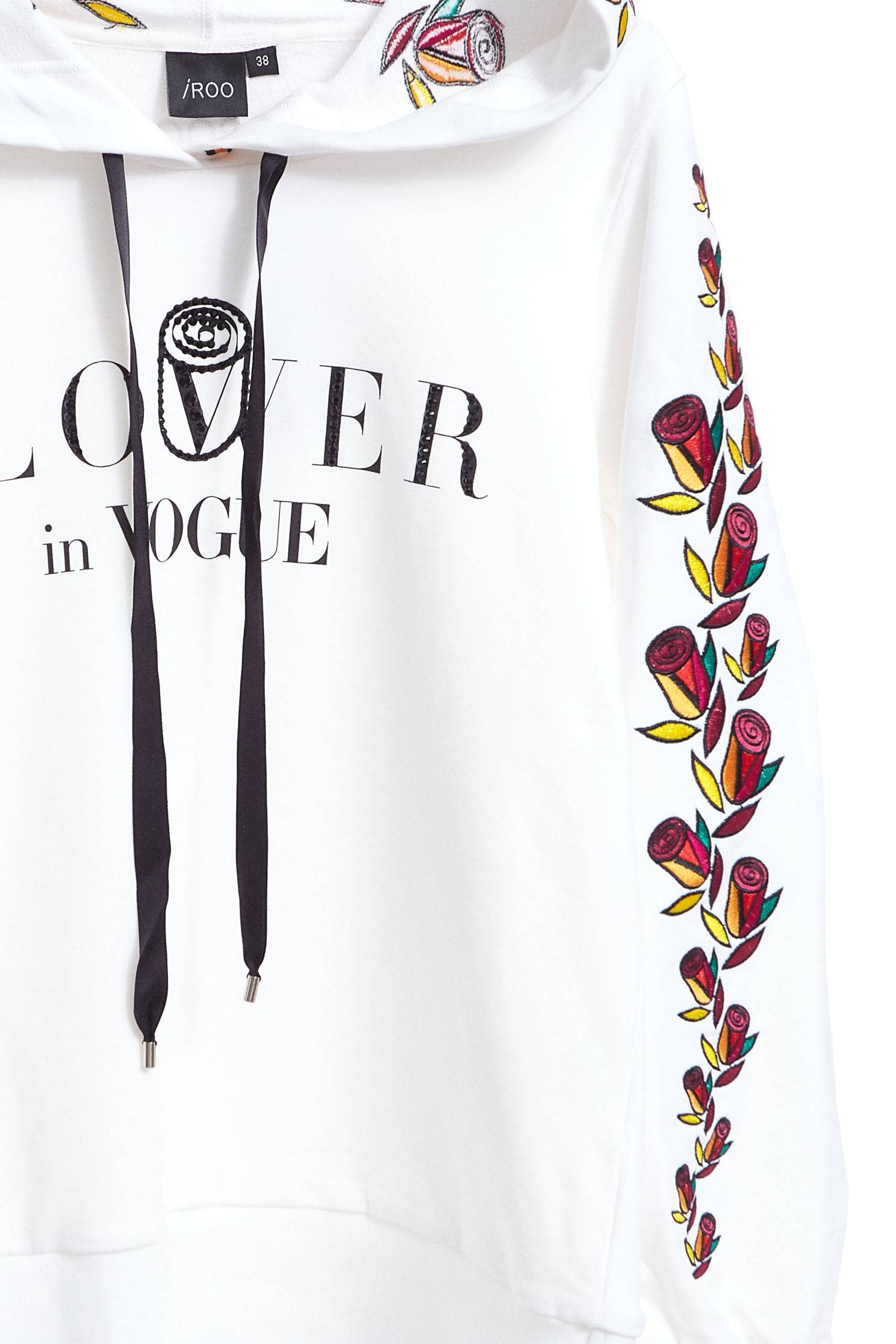 iROO x Flower in Vogue Floral Embroidered Hoodie Hooded Sweatshirt