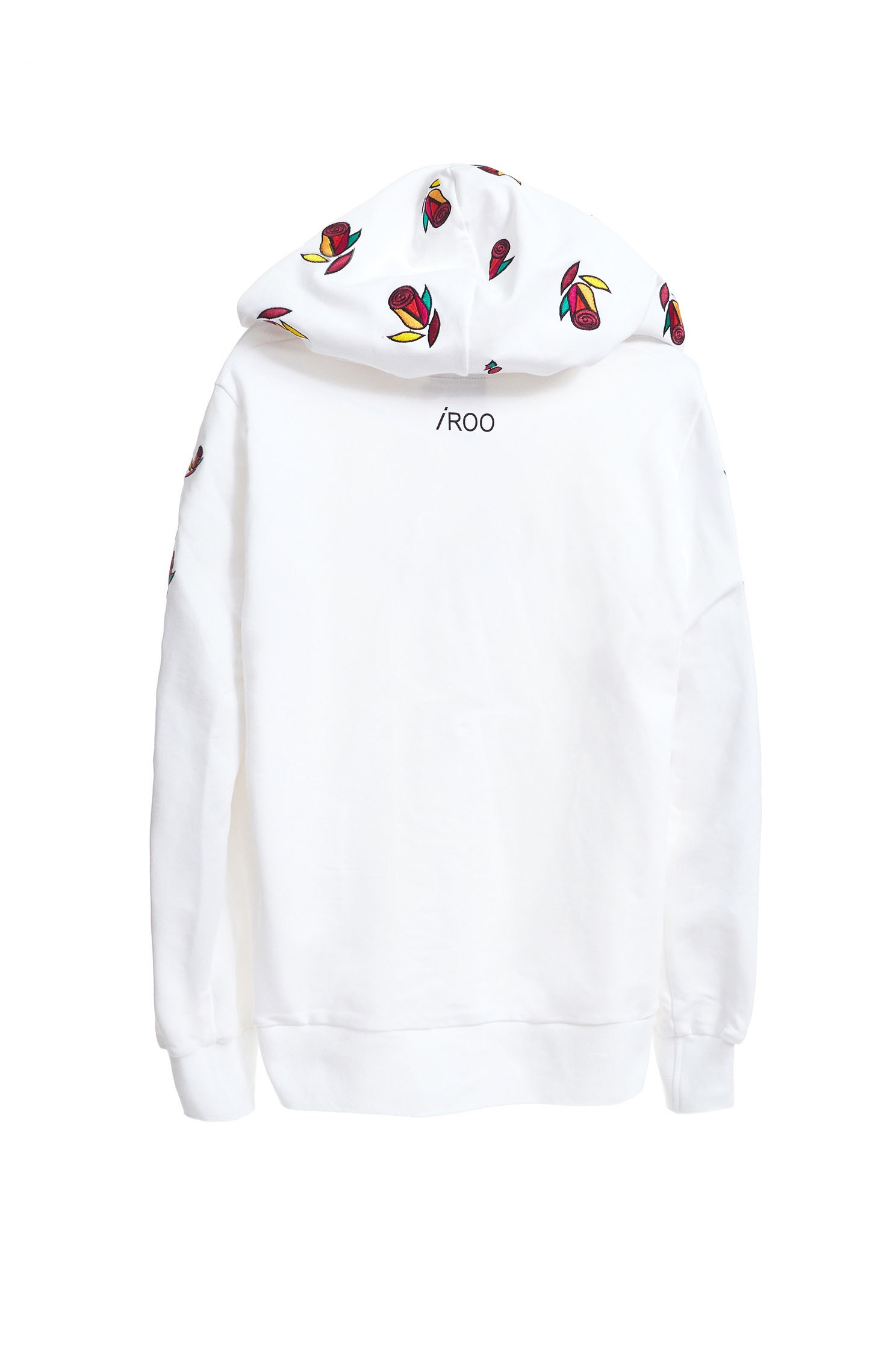 iROO x Flower in Vogue Floral Embroidered Hoodie Hooded Sweatshirt