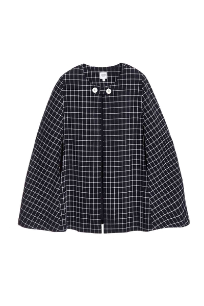 Navy blue england checkered long Sleeve blazer