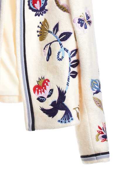 Forest embroidered classic knit coat