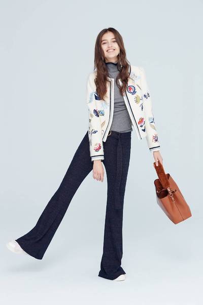 Forest embroidered classic knit coat