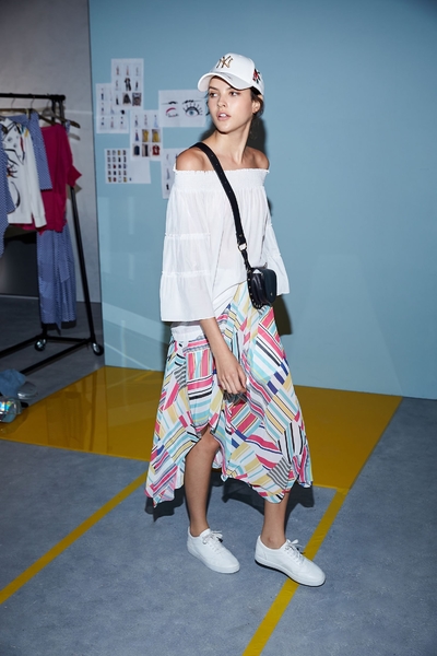 Colorful stripes chiffon skirt
