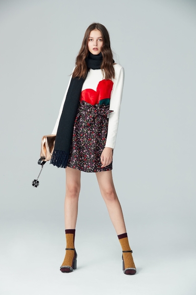 Retro floral totem mini skirt