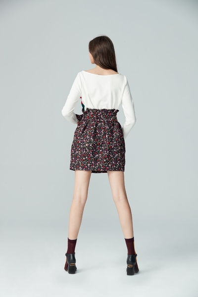 Retro floral totem mini skirt
