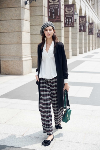 Vintage plaid classic design culottes